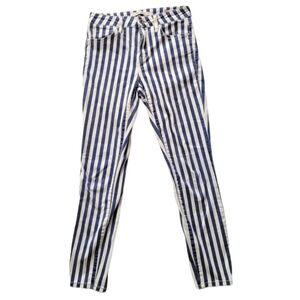 Mavi Jeans TESS Midrise Striped Skinny Pants Size 25x25 Blue White